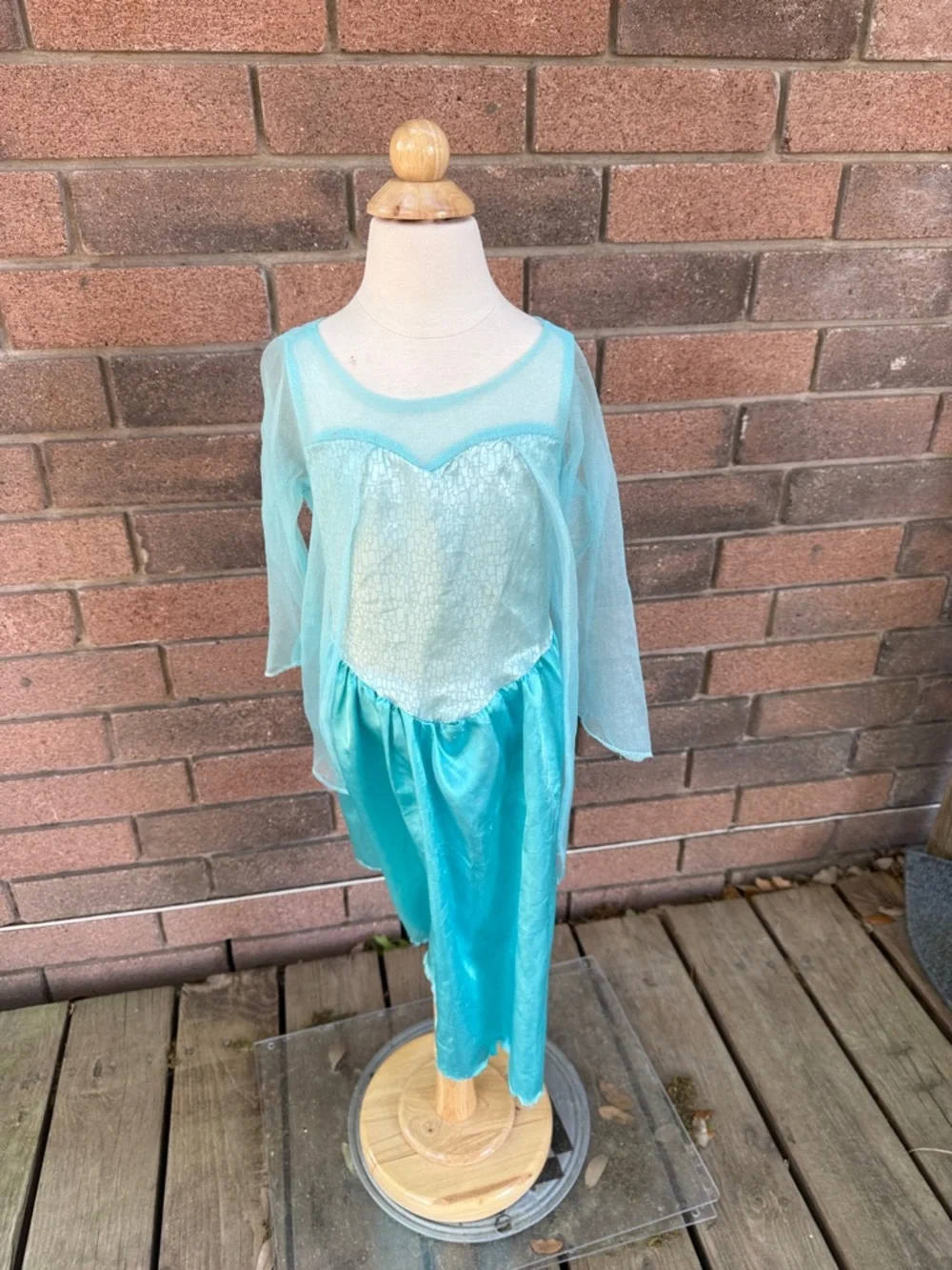 Disney Girls Teal Sparkle Heart Costume Size 4
